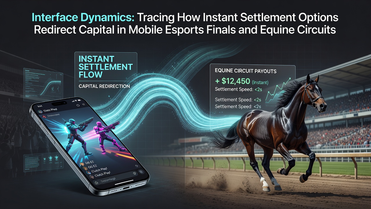 Mobile App-Oberfläche mit Sofortauszahlungsoptionen für Esports und Pferderennen
