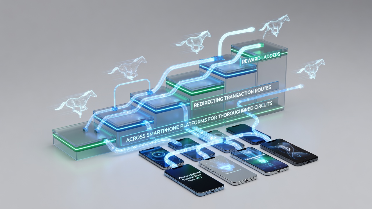 Visualisierung der Umleitung von Transaktionspfaden durch Belohnungshierarchien auf mobilen Geräten