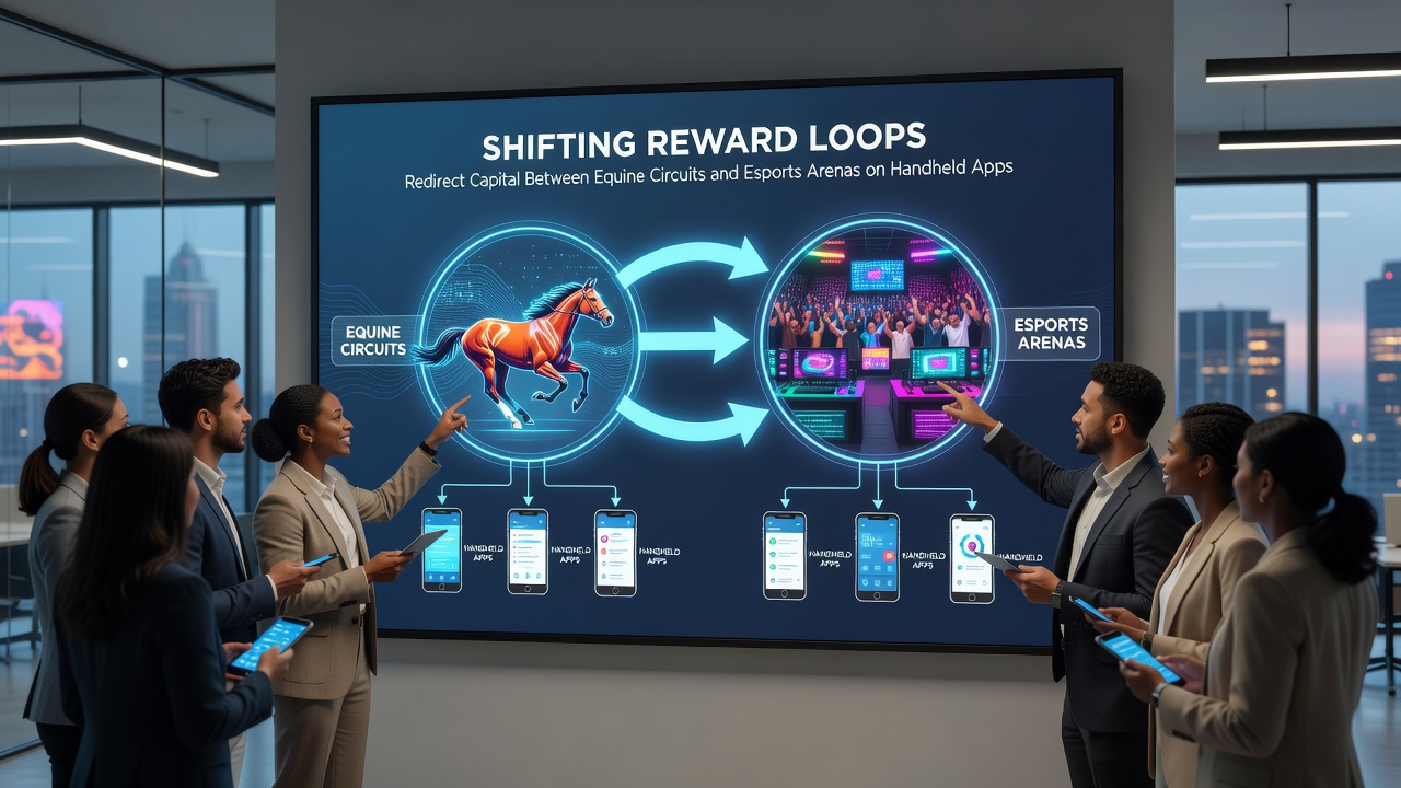 Diagramm der Kapitalverschiebung zwischen Rennstrecken und Esports auf Smartphones