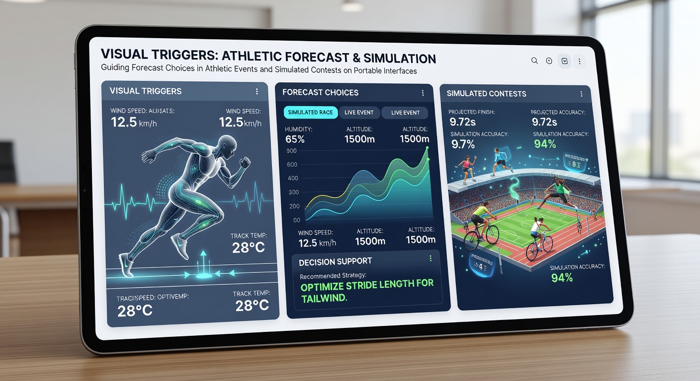 Detailansicht einer mobilen App mit animierten Prognose-Visualisierungen für Esports und Pferderennen